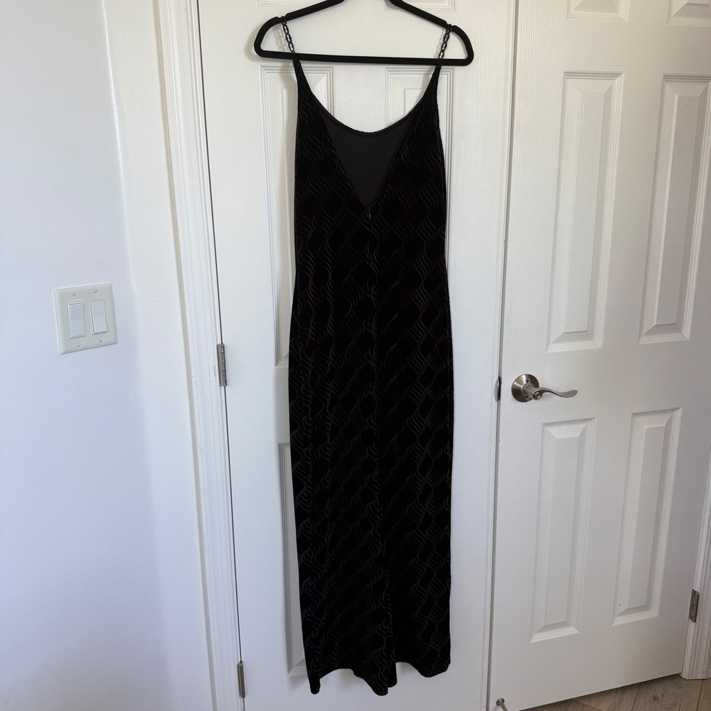 Vintage Gunne Sax Jessica McClintock Black Contrast Velvet Maxi Dress 9/10 EUC - Picture 4 of 16
